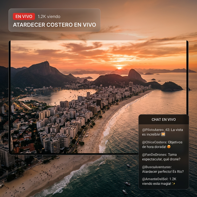 Transmisión en vivo aérea con drone por YouTube